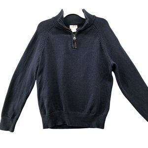 Crewcuts Boys 6-7 (S) Navy Blue 1/4 Zip Sweater Cotton Lightweight Pullover Knit